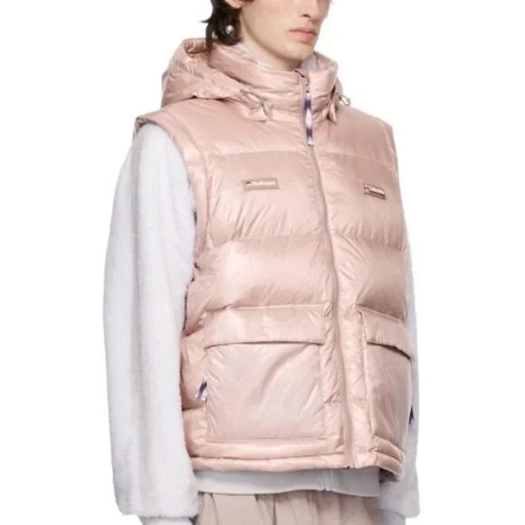 Madhhappy × Columbia Mauve Vapor Down Puffer Jacket 800 Fill M Convertible NWT - Picture 3 of 15